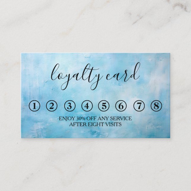 Moderne Minimalistische Black & White Loyalty Card Visitenkarte (Vorderseite)