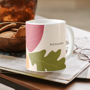 Moderne Minimalistische Blätter Grafische Naturfar Kaffeetasse
