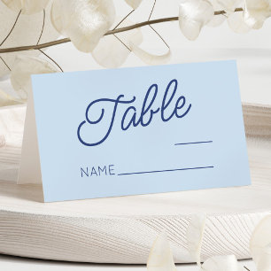 Moderne Minimalistische Blaue Hochzeit Platzkarte
