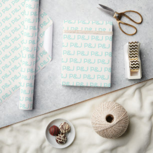 Moderne minimalistische blaue maßgeschneiderte Hoc Geschenkpapier