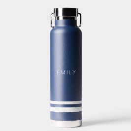 Moderne Minimalistische blaue Streifen Trinkflasche
