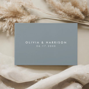 Moderne Minimalistische Blauer Hochzeit Gästebuch
