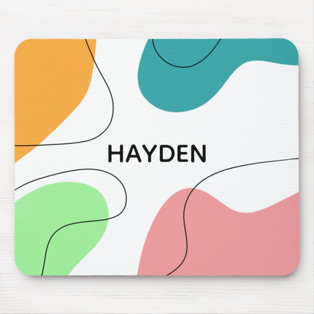 Moderne minimalistische Blobs Abstrakte Personalis Mousepad (Vorne)