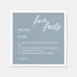 Moderne Minimalistische Blue Fun Fakten Hochzeiten Serviette