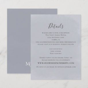 Moderne Minimalistische Blue Wedding Details Begleitkarte