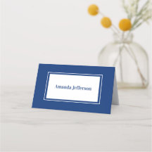 Moderne Minimalistische Blue Wedding Platzkarte
