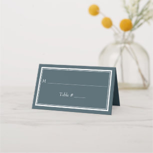 Moderne Minimalistische Blue Wedding Platzkarte an