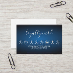Moderne Minimalistische Blue & White Loyalty Card Visitenkarte