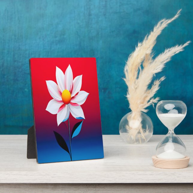 Moderne Minimalistische Blume Kunst Fotoplatte (Seite)