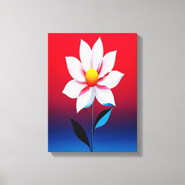 Moderne Minimalistische Blume Kunst Leinwanddruck (Vorderseite)