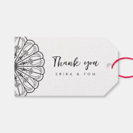 Moderne minimalistische Blumen danke Geschenketike Geschenkanhänger