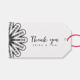 Moderne minimalistische Blumen danke Geschenketike Geschenkanhänger