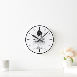 Moderne minimalistische Blumen zum Muttertag mit i Runde Wanduhr