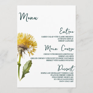 Moderne Minimalistische Blumenkarten mit Hochzeits Menükarte