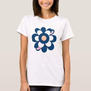 Moderne Minimalistische Blumenkunst T-Shirt