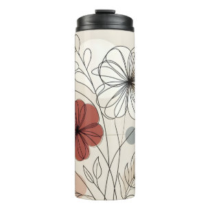 Moderne Minimalistische Blumenstrasse Kunst, Dicht Thermosbecher
