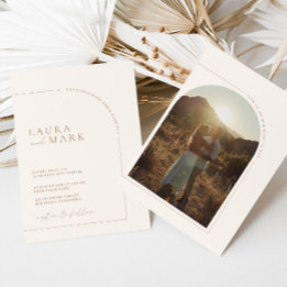 Moderne Minimalistische Boho Arch Foto Hochzeit Einladung