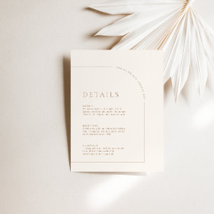 Moderne Minimalistische Boho Arch Hochzeitdetails Begleitkarte