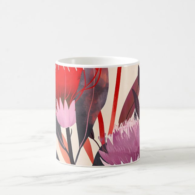 Moderne minimalistische Boho-Blumen Botanik Kaffeetasse (Mittel)