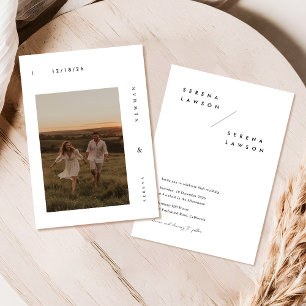 Moderne Minimalistische Boho Foto Wedding Einladung