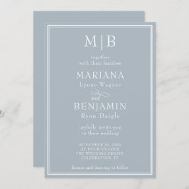 Moderne Minimalistische Boho Light Gray Wedding Einladung