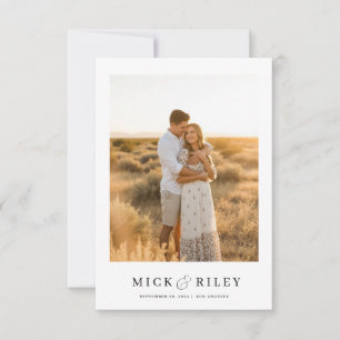 Moderne Minimalistische Boho Text und Foto Hochzei Save The Date