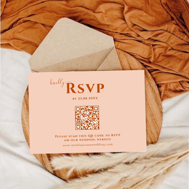 Moderne Minimalistische Boho Wedding RSVP Karte (Von Creator hochgeladen)