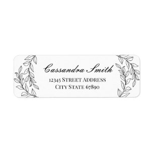 Moderne minimalistische botanische Blätter Adresse
