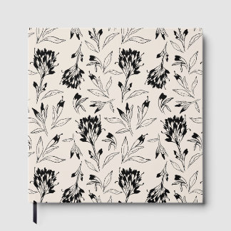 Moderne minimalistische botanische Blumen-Skizzenm Gästebuch