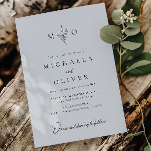 Moderne Minimalistische Botanische Elegante Schrif Einladung
