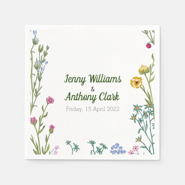 Moderne Minimalistische botanische Flora Serviette (Vorderseite)