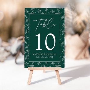 Moderne Minimalistische botanische Hochzeit Tischnummer