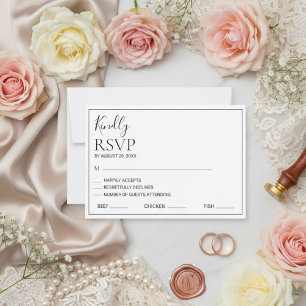 Moderne Minimalistische Botanische Hochzeits-RSVP- RSVP Karte