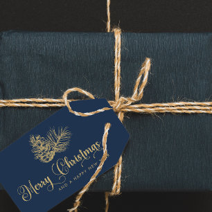 Moderne Minimalistische botanische Weihnachtsschri Geschenkanhänger