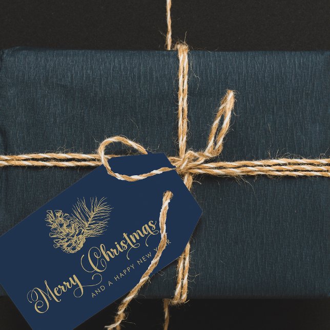 Moderne Minimalistische botanische Weihnachtsschri Geschenkanhänger (Von Creator hochgeladen)