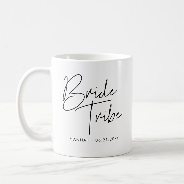 Moderne minimalistische Braut Tribe Kaffeetasse (Links)