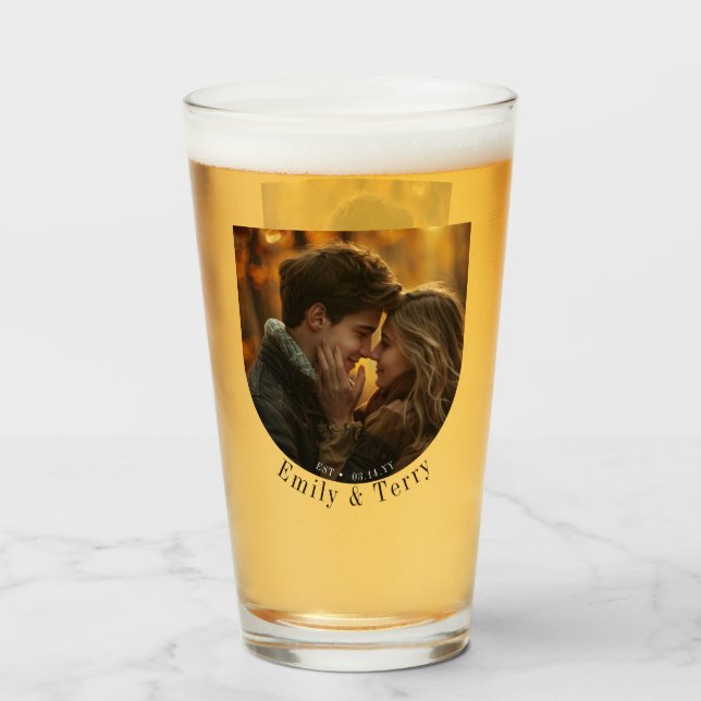 Moderne Minimalistische Braut- und Hochzeitsbrauer Glas (Vorne (Gefüllt))