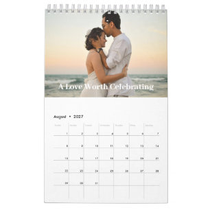Moderne minimalistische Braut vor der Hochzeit Ver Kalender