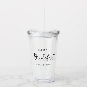 Moderne minimalistische Brautjungfer-Skriptdesign Acryltrinkbecher