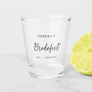 Moderne minimalistische Brautjungfern-Schrift-Desi Schnapsglas