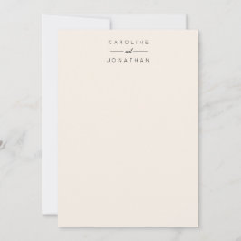 Moderne Minimalistische Brautpaare Elfenbein Dankeskarte