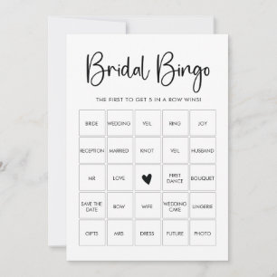 Moderne Minimalistische Brautparty Bingo Game Card Einladung
