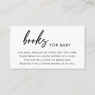 Moderne minimalistische Bücher für Baby Shower Begleitkarte