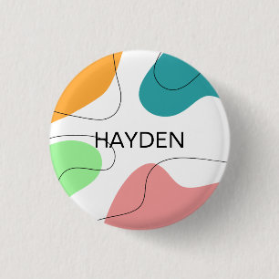 Moderne minimalistische bunte abstrakte personalis button