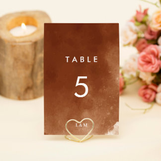 Moderne Minimalistische Burnt Orange Terracotta We Tischnummer