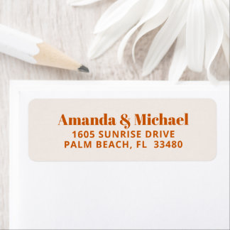 Moderne Minimalistische Burnt Orange und Ecru Beig