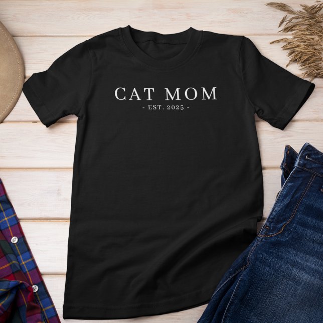 Moderne Minimalistische Cat-Mama Tri-Blend Shirt (Von Creator hochgeladen)