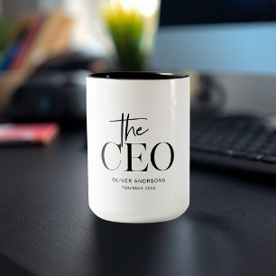 Moderne Minimalistische CEO Personalisierte Chef-G Zweifarbige Tasse