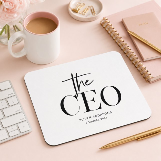 Moderne minimalistische CEO-Personalisierung Mousepad (Von Creator hochgeladen)
