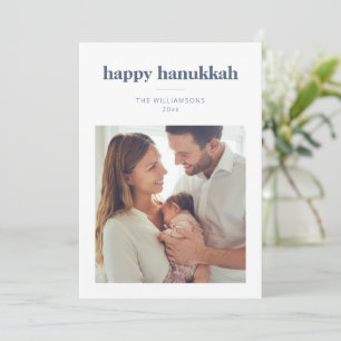 Moderne minimalistische Chanukka-Foto-Brief-Nachri Feiertagskarte